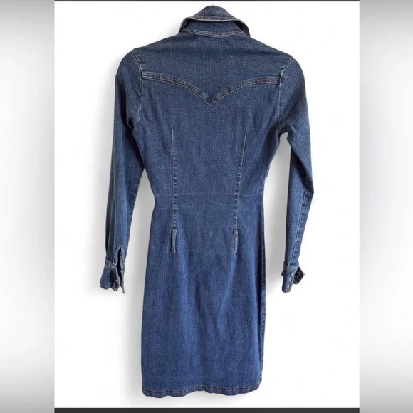 Y2K Vintage Hot Kiss Denim Button Up Dress - Picture 3 of 5